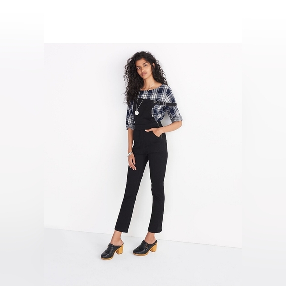 Madewell Cali Demi-Boot Overalls in Black Frost Size Small - Picture 1 of 16